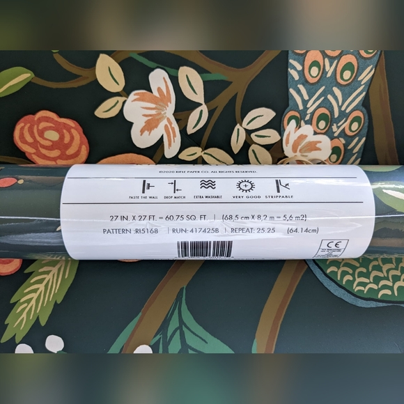 Rifle Paper Co. Wall Decor Rifle Paper Co Emerald Peacock Wallpaper Poshmark